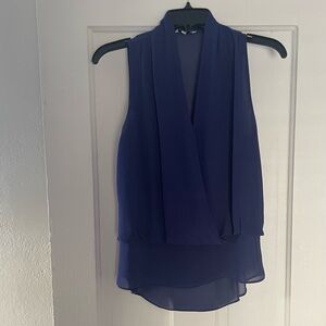 Naked Zebra Deep Blue Sleeveless Blouse